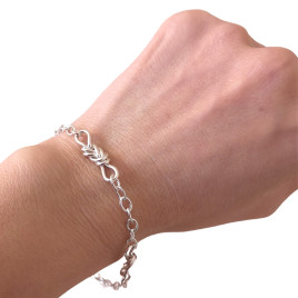 Sterling silver bracelet with 3 climbing knots