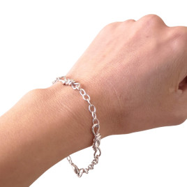 Sterling silver bracelet with 3 climbing knots